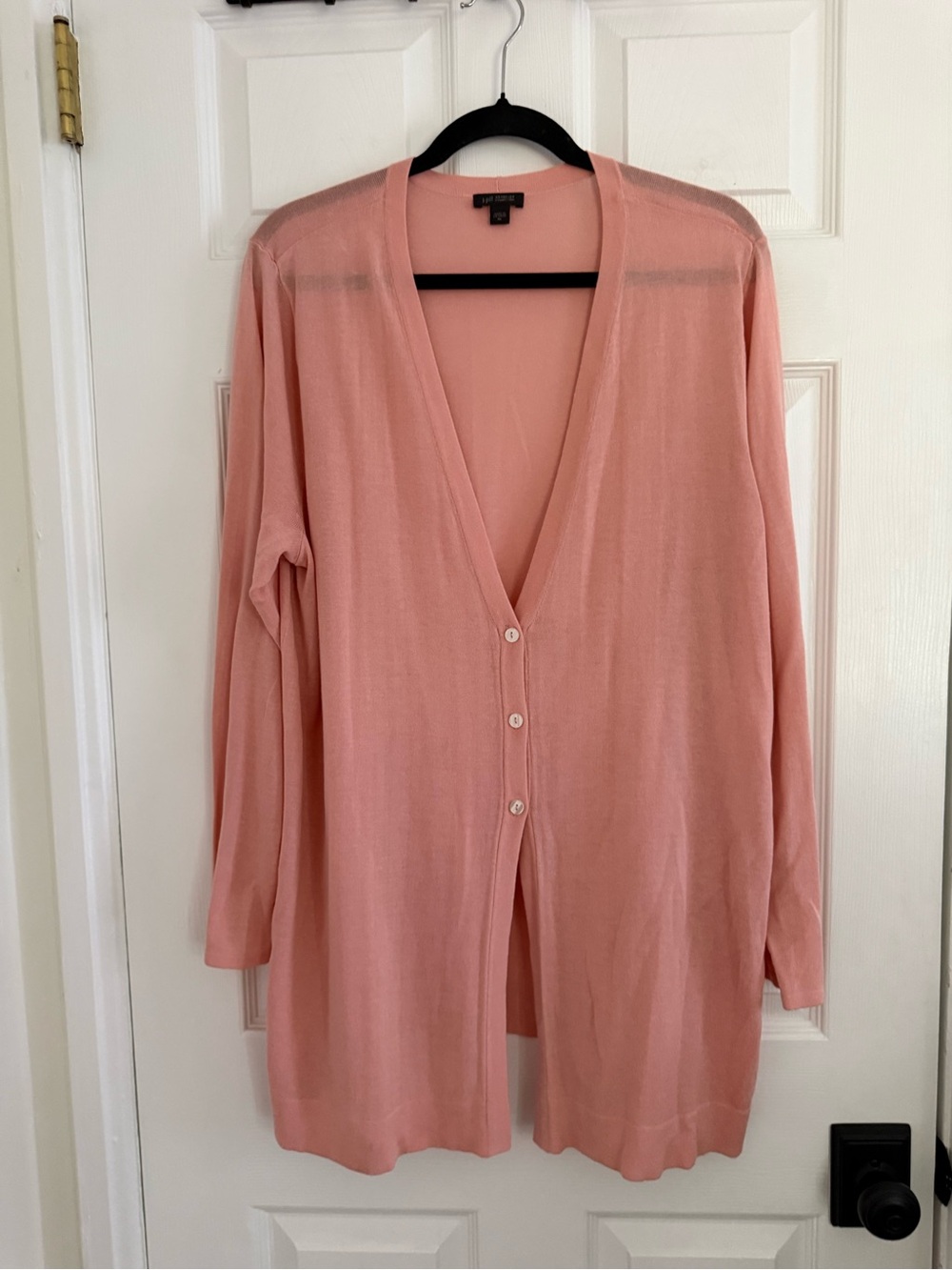 J. Jill Peachy Pink Lightweight V-Neck Button Cardigan - XL - Like New